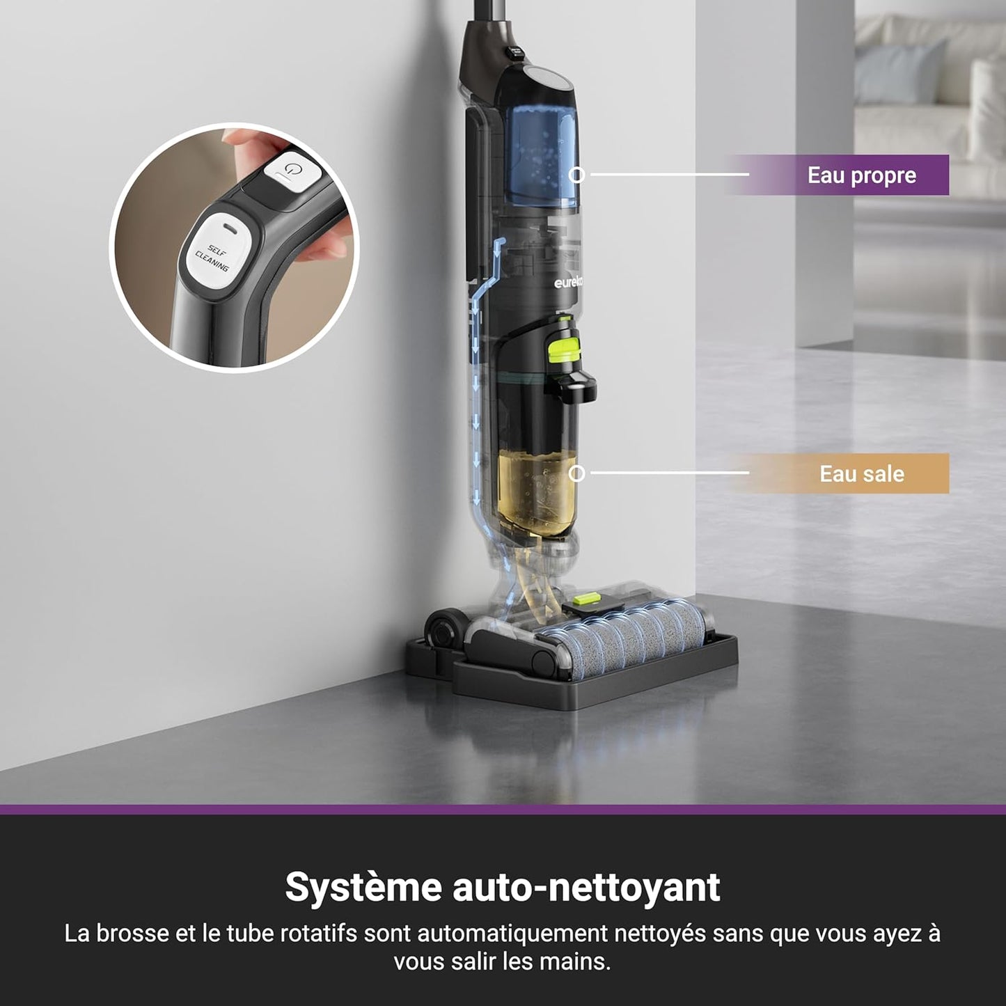 EUREKA NEW400 Aspirateur Laveur sans Fil